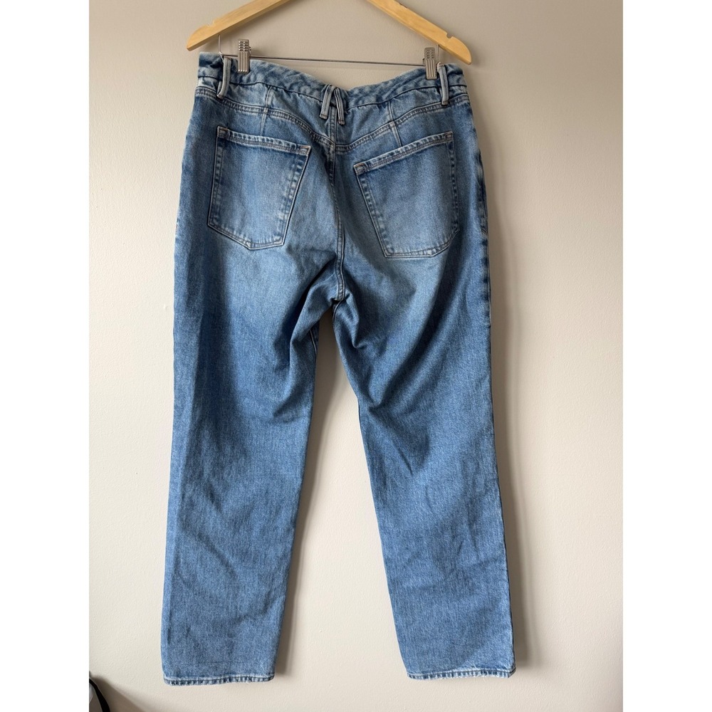 Good American Good Straight Jeans Womens 12/31 Blue High Rise Straight Leg Denim - Picture 2 of 5
